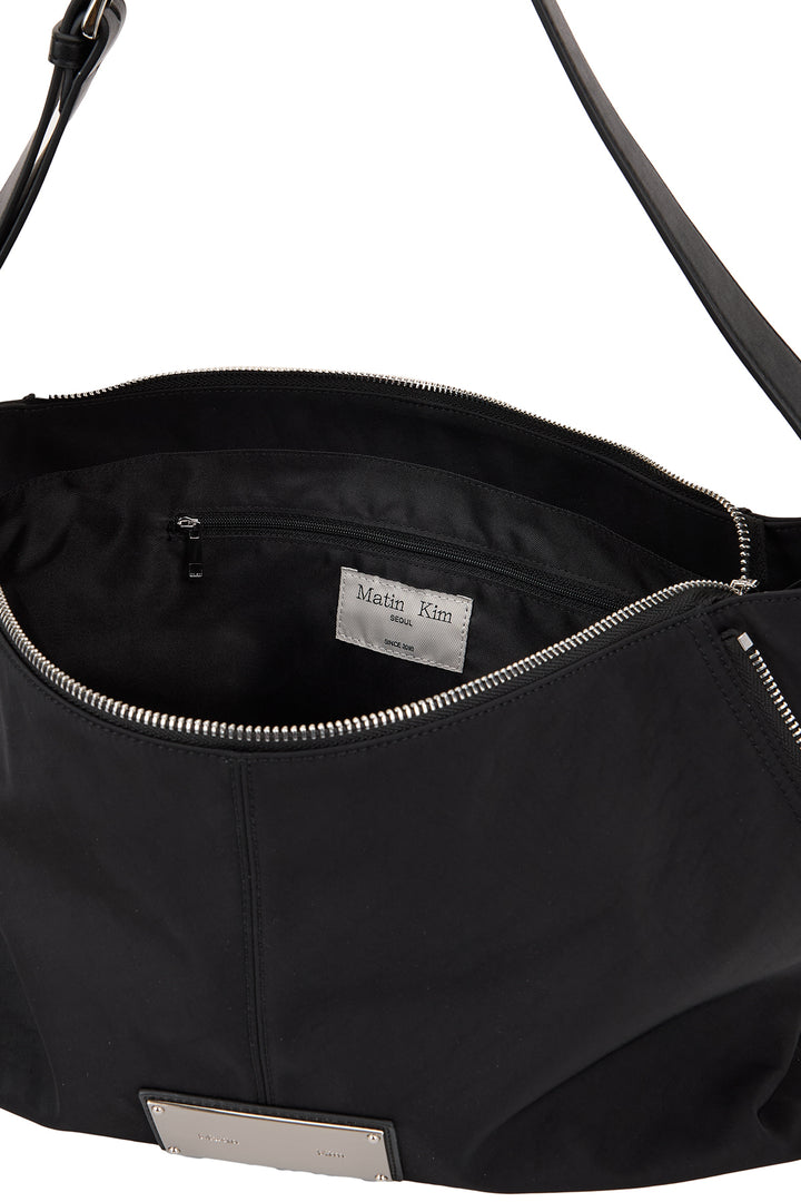 Matin Kim Side Zipper Fabric Shoulder Bag — Black
