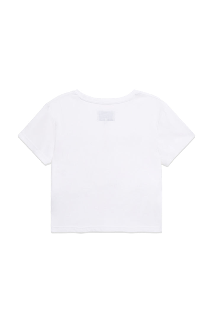 Matin Kim Stamp Logo Graphic Crop Top — White