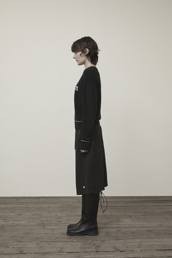 Matin Kim Color Trim Line Logo Pullover — Black