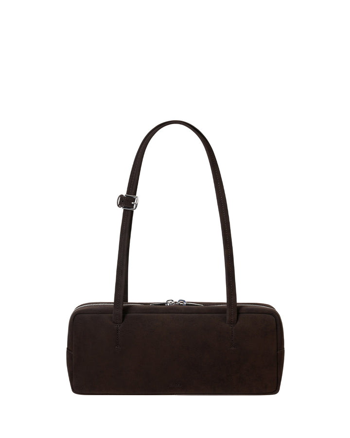 Stand Oil More Baguette Bag — Suede maroon