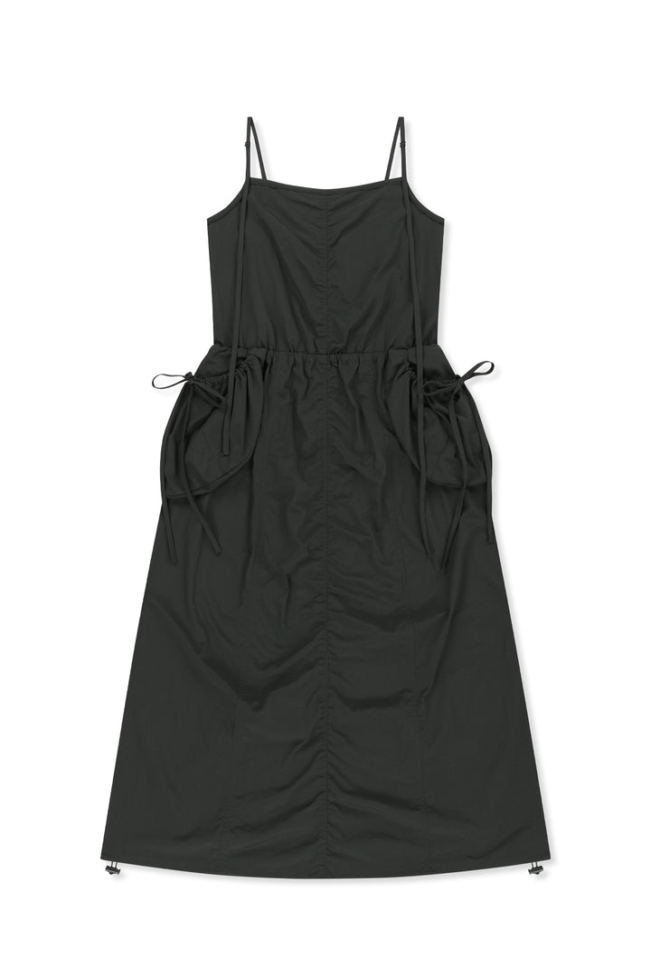 Matin Kim Strap Detail Sleeveless Utility Dress — Charcoal