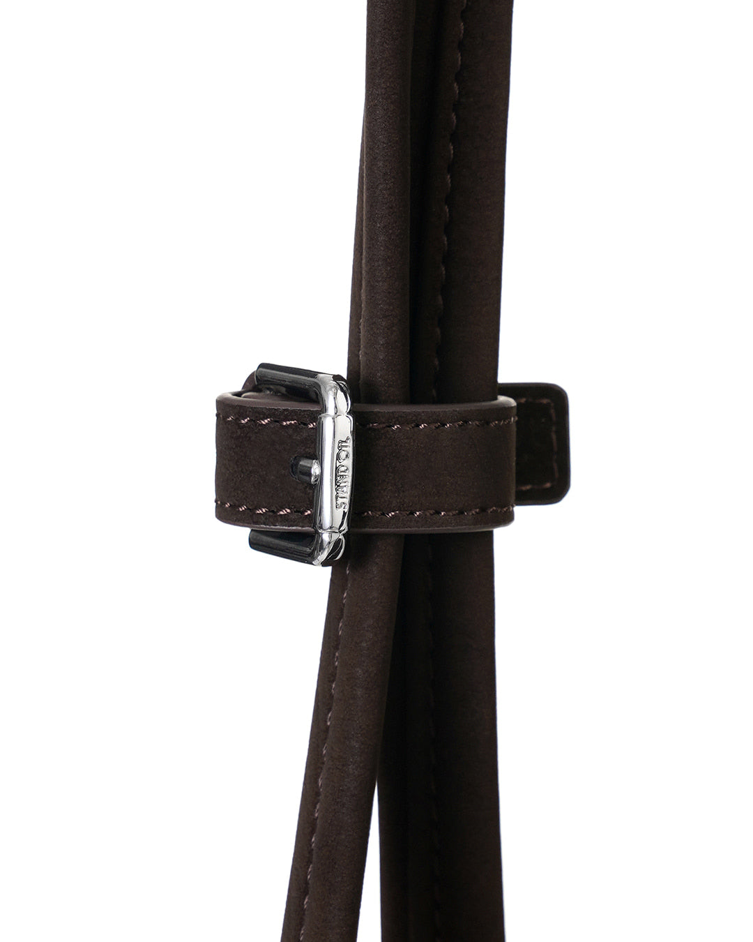 Stand Oil More Baguette Bag — Suede maroon