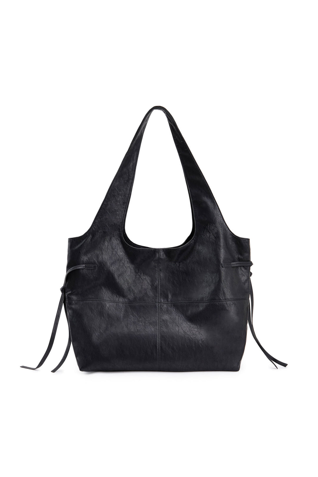 Matin Kim Side String Leather Shoulder Bag — Black