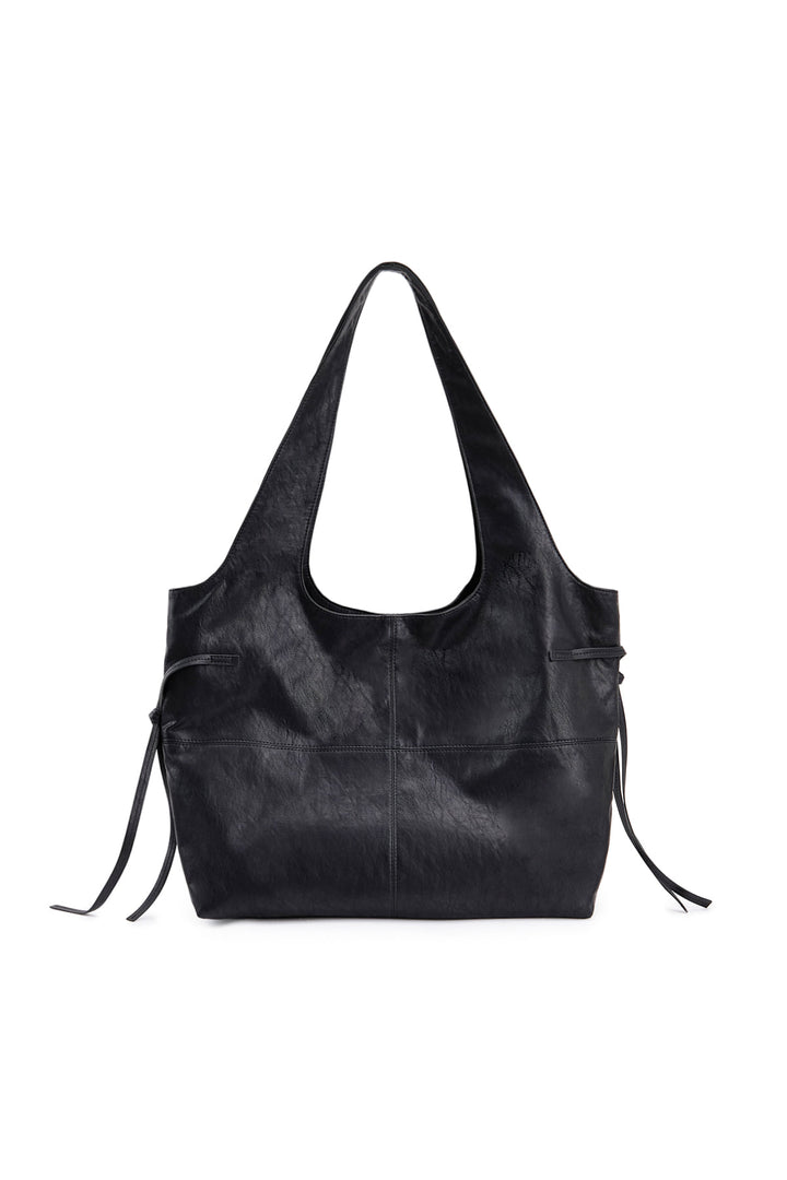 Matin Kim Side String Leather Shoulder Bag — Black
