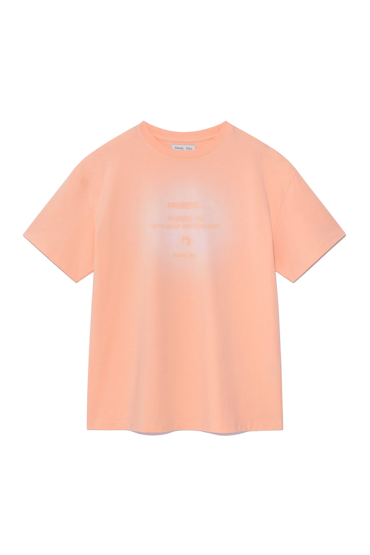 Matin Kim Pairing Logo Printing Top Peach