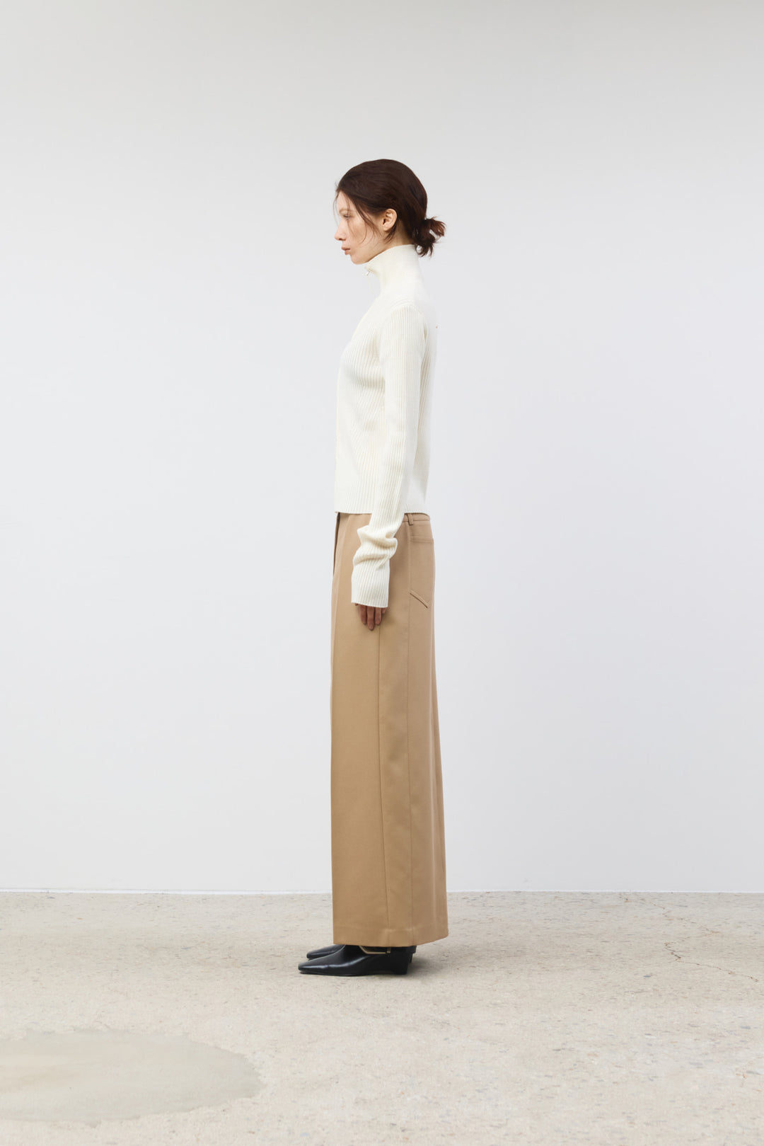 KIMMATIN High Neck Two Way Zip Cardigan — Ivory