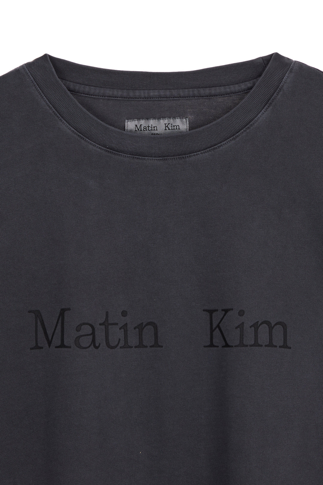 Matin Kim Pigment Logo Top in Dark — Gray