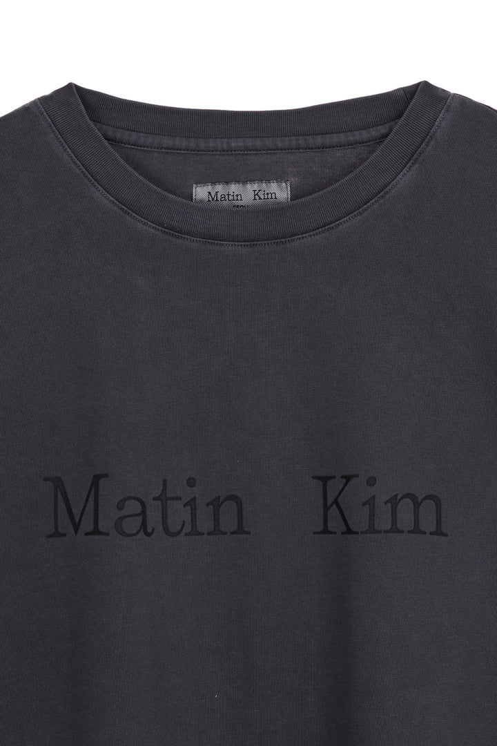 Matin Kim Pigment Logo Top in Dark — Gray
