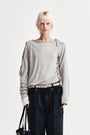 Matin Kim Weaving Long Sleeve Top — Light Grey