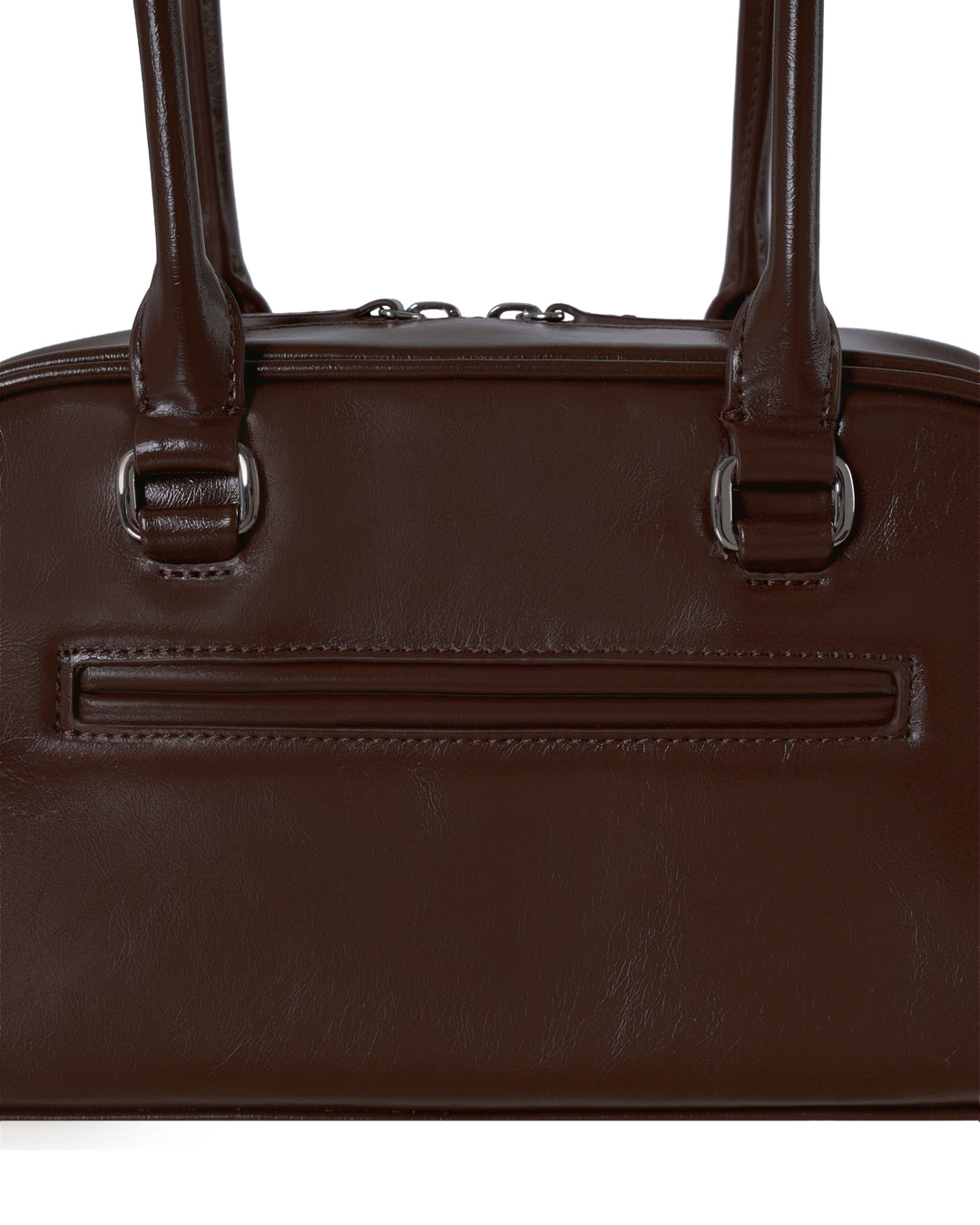 Stand Oil Chubby Bag — Glossy Bowling Crossbody — Maroon