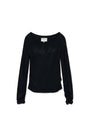 Matin Kim Henley Neck Shirring Top — Black
