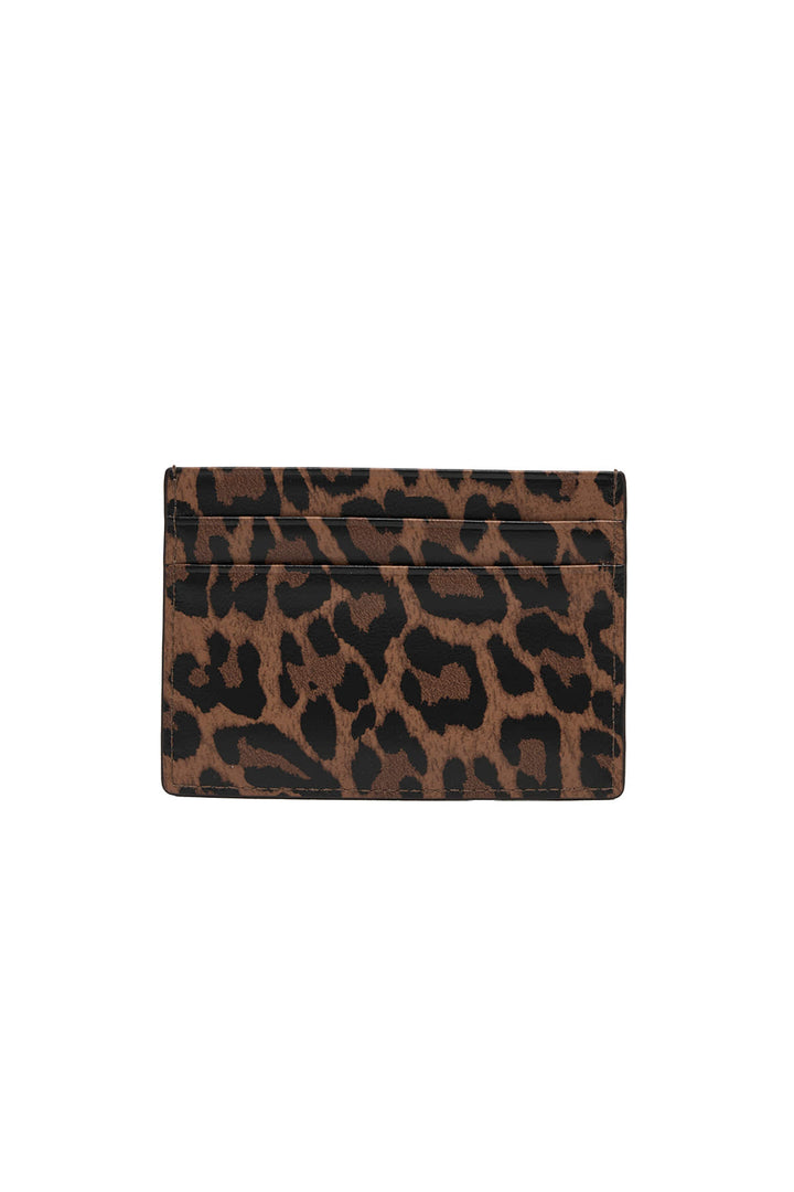 Matin Kim Leopard Vintage Card Wallet — Brown