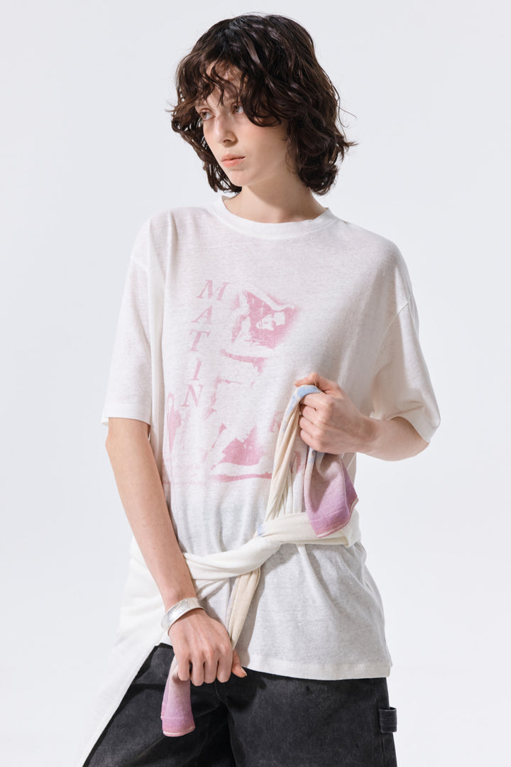 Matin Kim Portrait Graffiti Logo Top — White