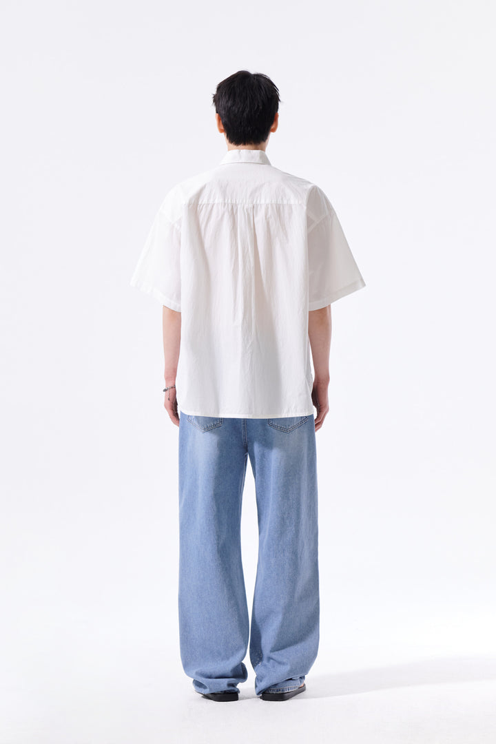 Matin Kim Half Sleeve Pocket Shirt — White