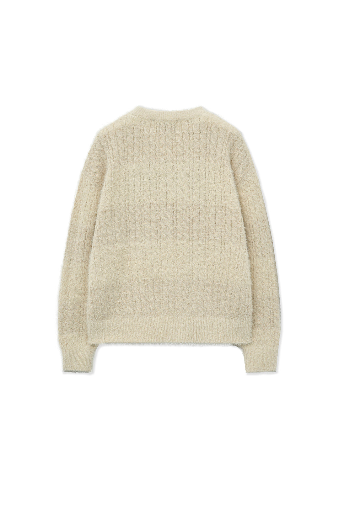 Matin Kim Hairy Cable Knit Pullover Light — Beige