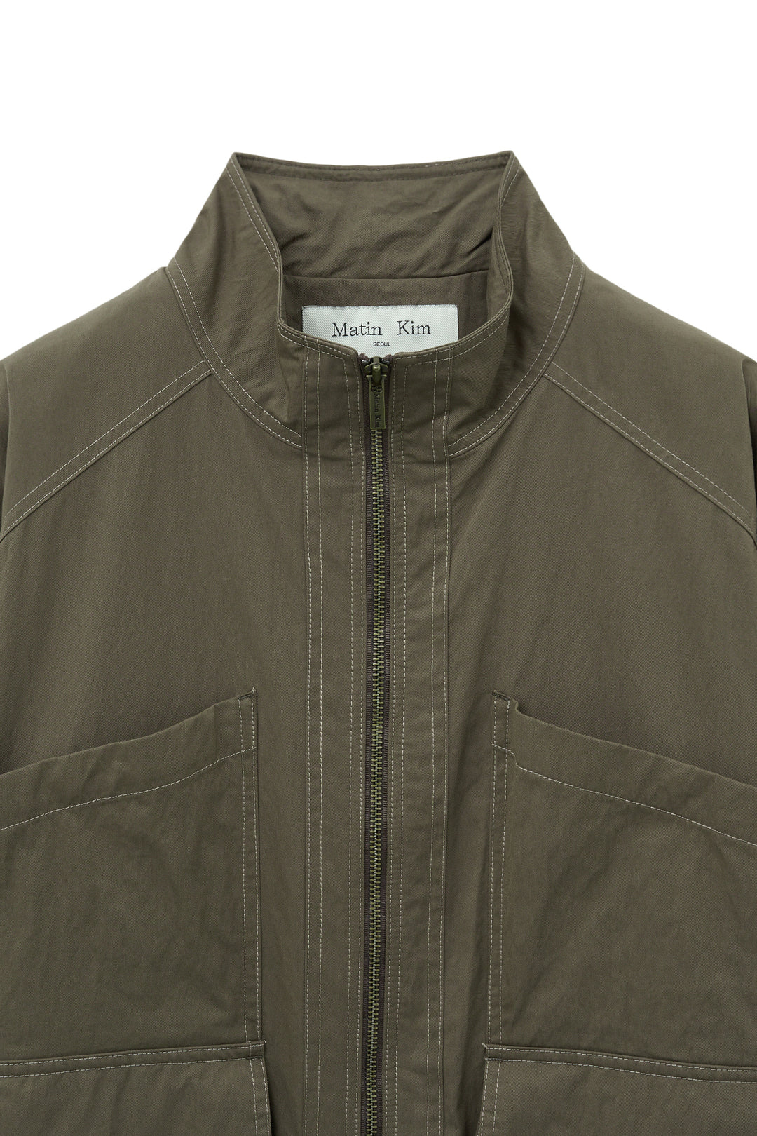 Matin Kim Utility Bomber Jumper in Khaki — Brown