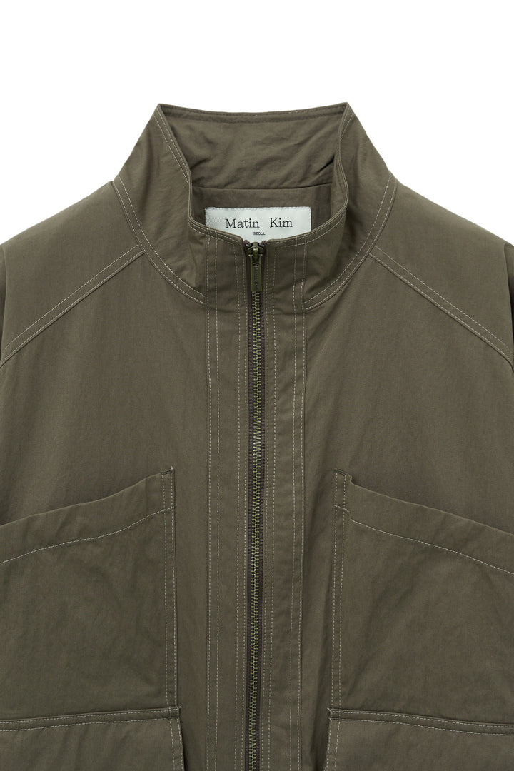 Matin Kim Utility Bomber Jumper in Khaki — Brown