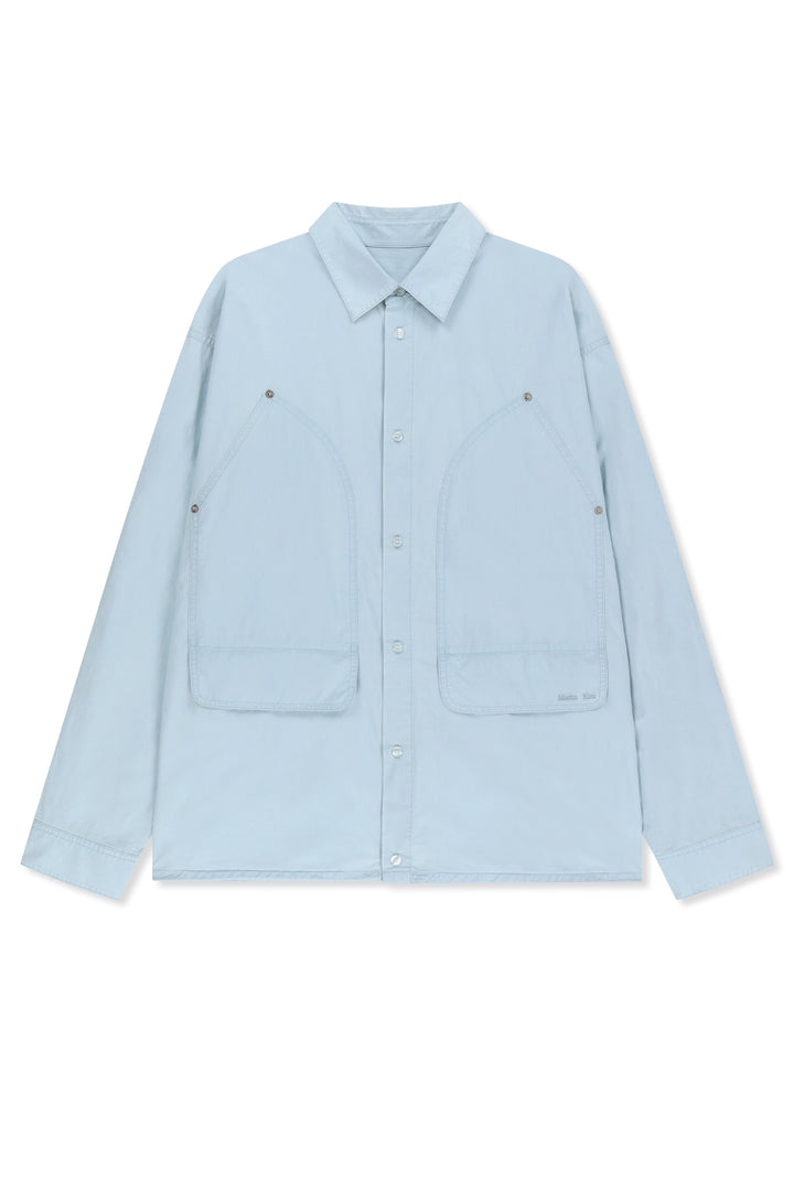 Matin Kim Washed Cotton Drawstring Shirt Sky