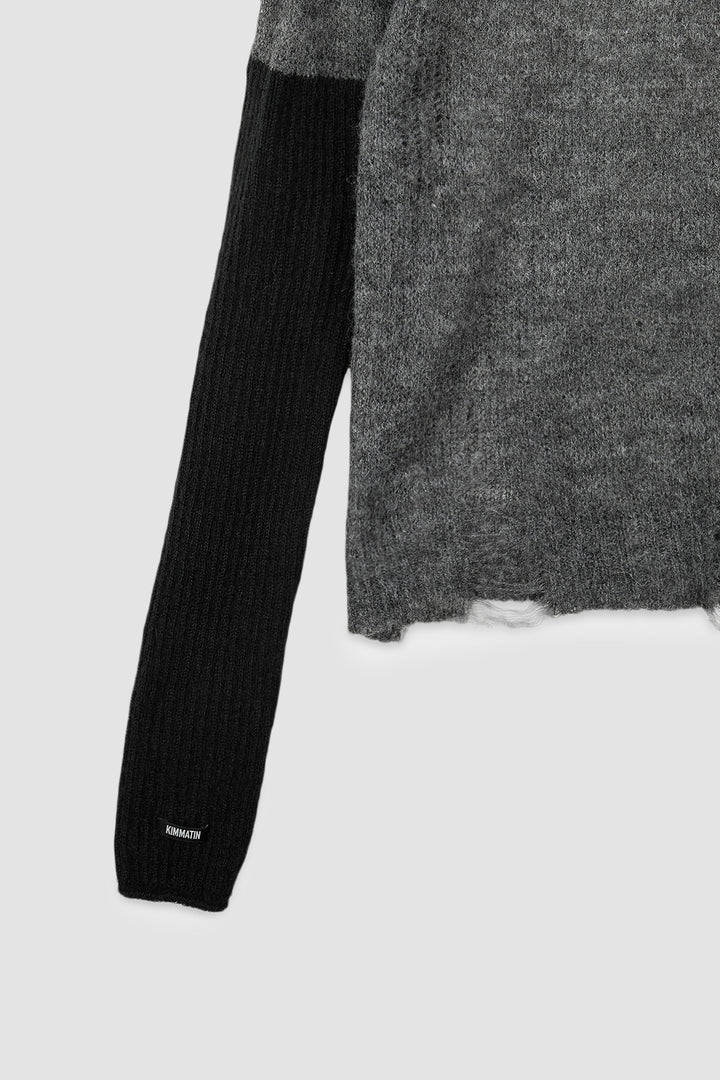 KIMMATIN Hand Warmer Layered Pullover — Charcoal