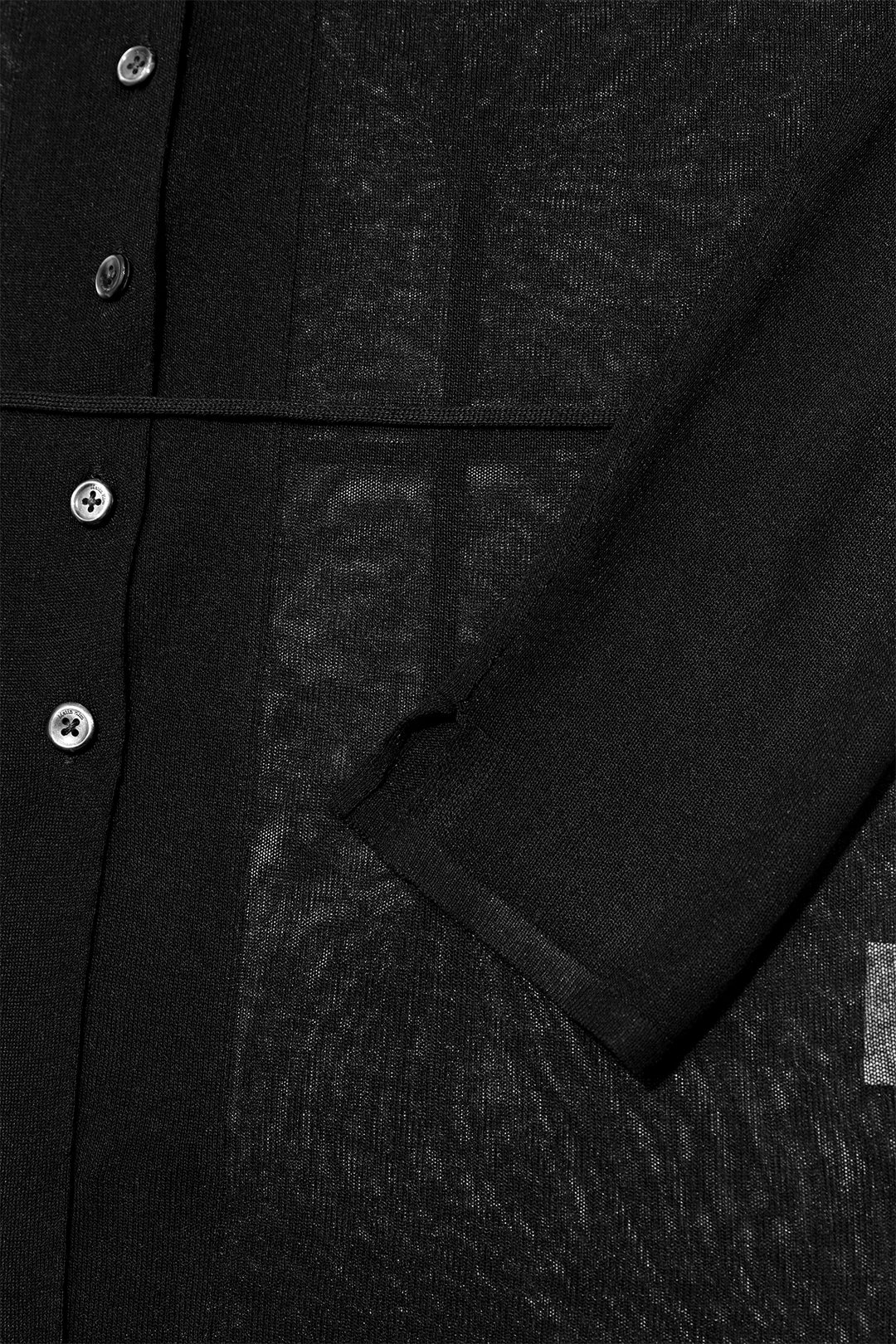 Matin Kim String Point Plain Long Cardigan — Black