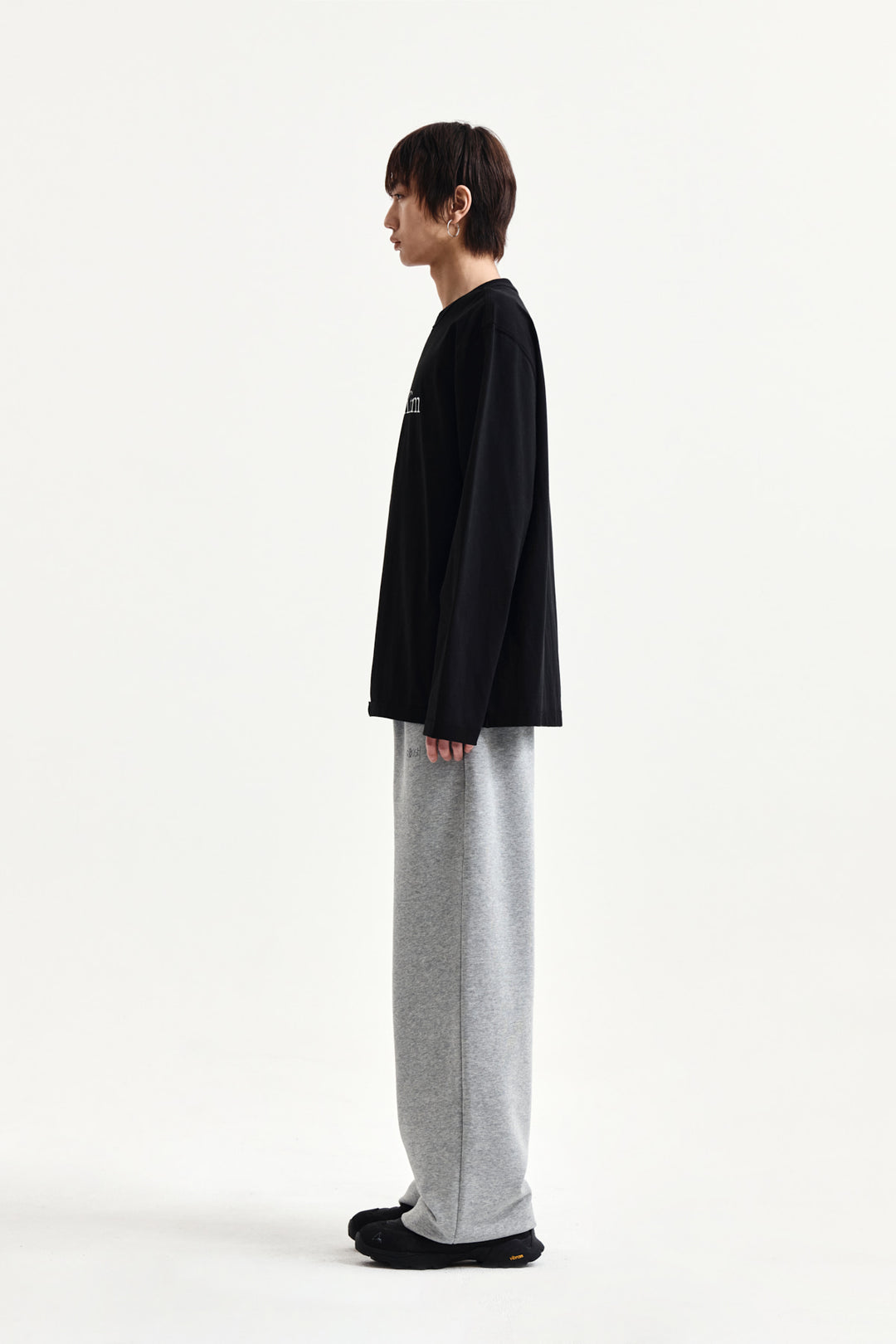 Matin Kim Asymmetric Logo Top — Black