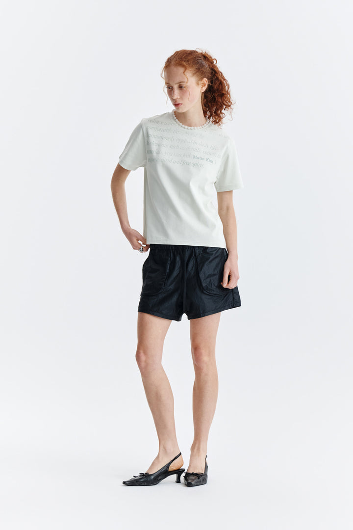 Matin Kim Logo Point Lettering Graphic Top — Green