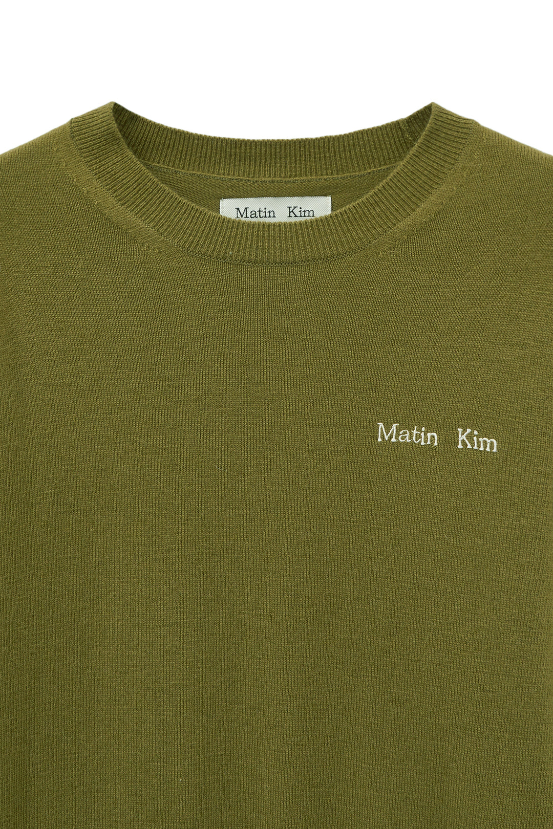 Matin Kim Cashmere Blended Round Knit — Olive
