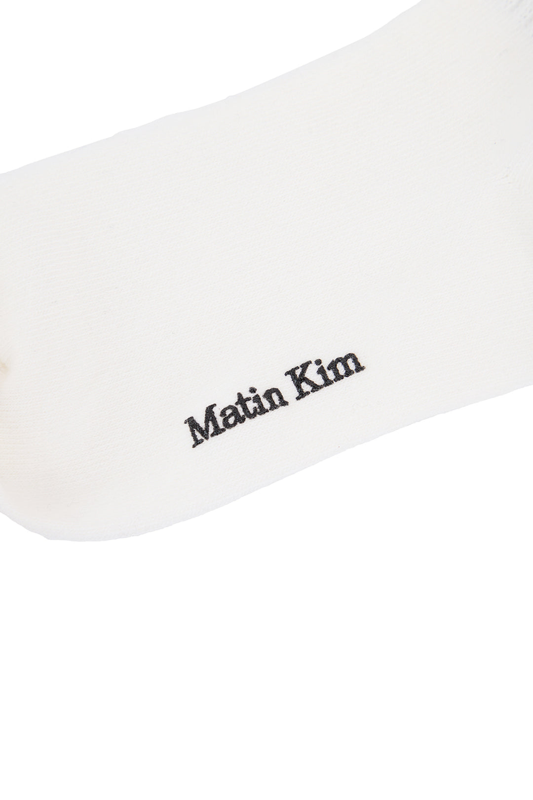 Matin Kim Small Logo Point Ribbed Socks — White