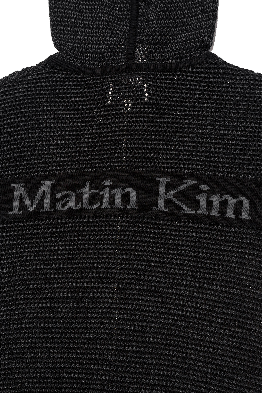 Matin Kim Two Tone Mesh Knit Hoody — Black