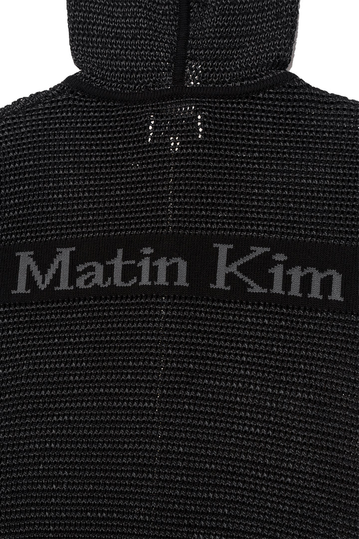 Matin Kim Two Tone Mesh Knit Hoody — Black