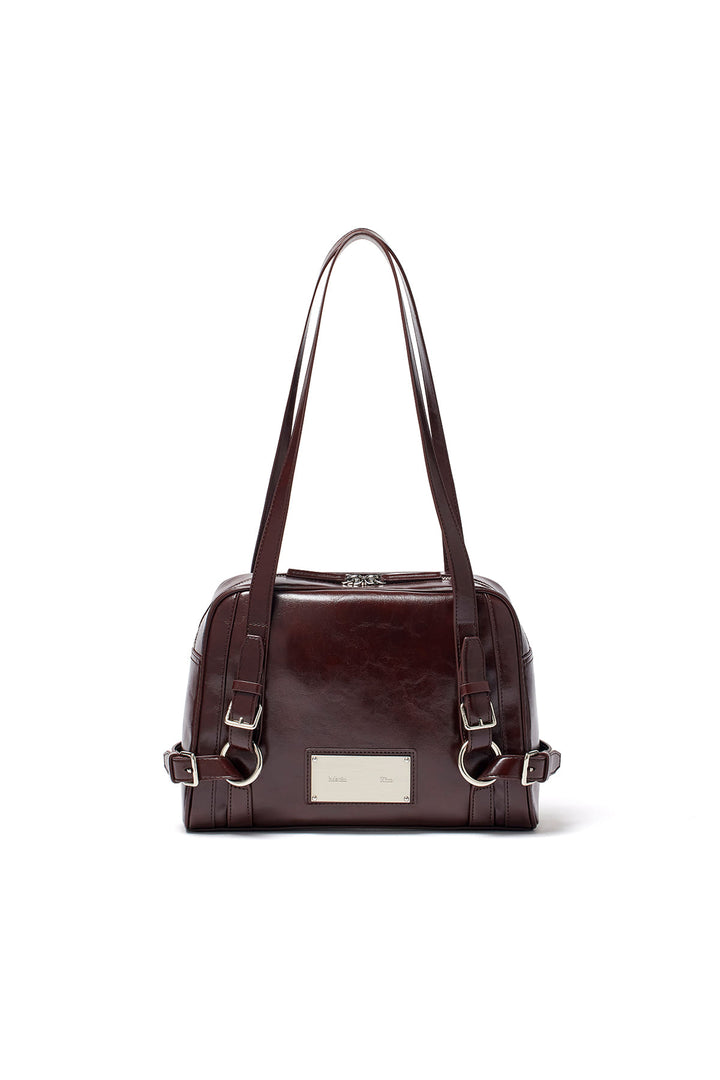 Matin Kim Biker Detail Square Shoulder Bag — Black