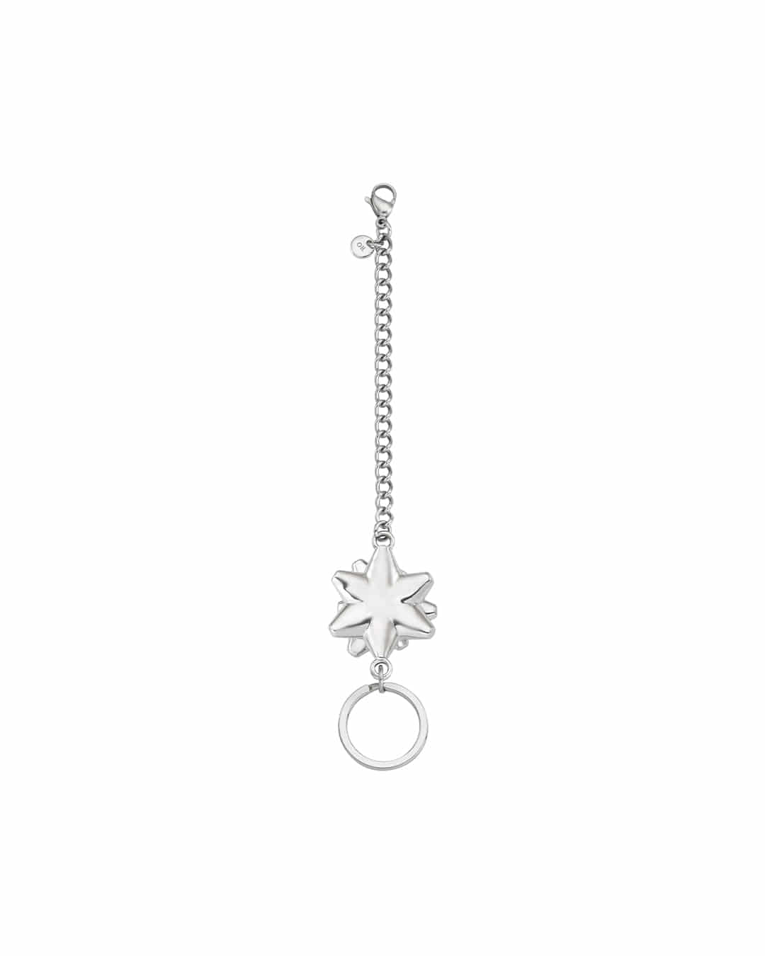 Stand Oil Rosette Keyring — Cubic Charm — Silver