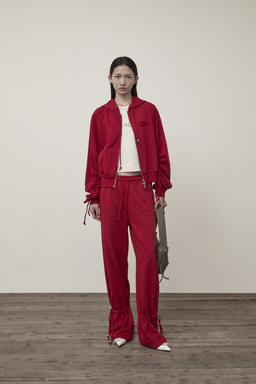 Matin Kim String Detail Sweatpants — Red