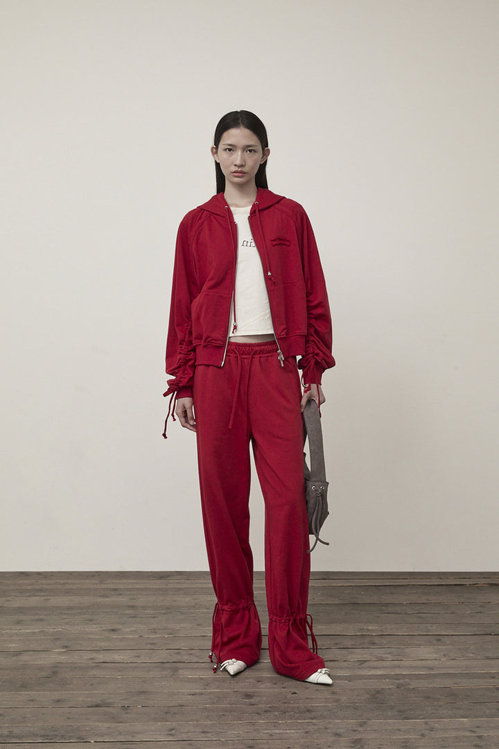 Matin Kim String Detail Sweatpants — Red