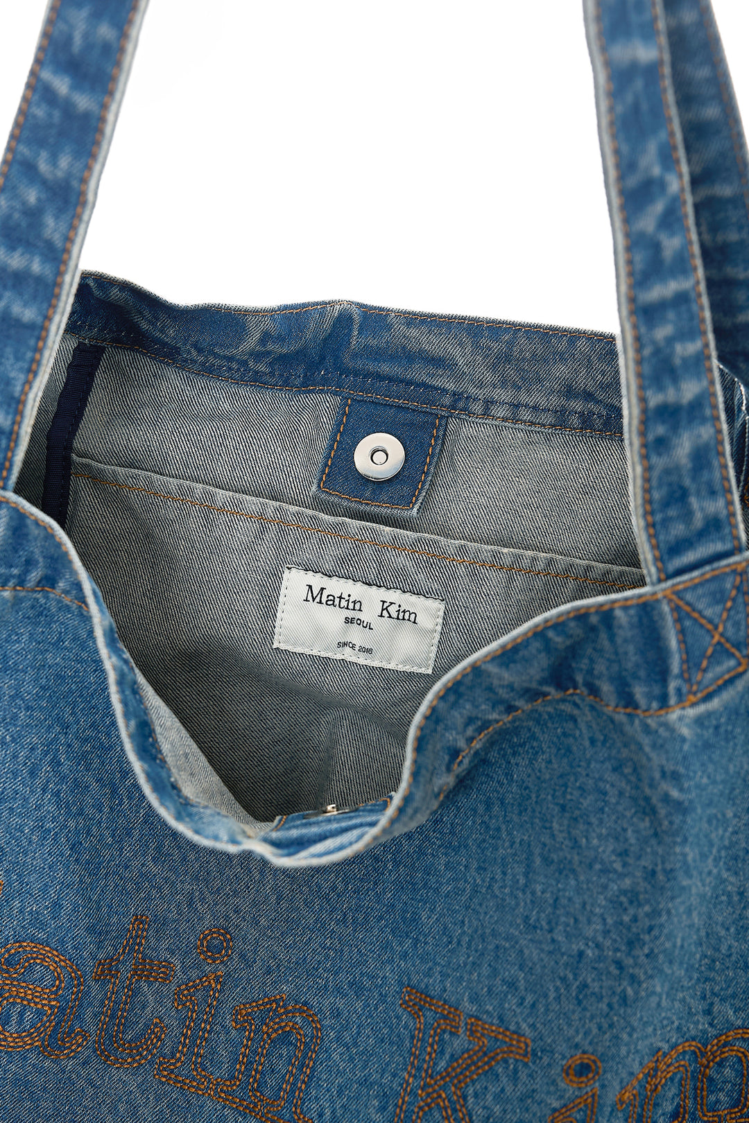 Matin Kim Stitch Denim Shoulder Bag — Blue