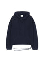 Matin Kim Oversized Mesh Knit Hoodie — Navy blue