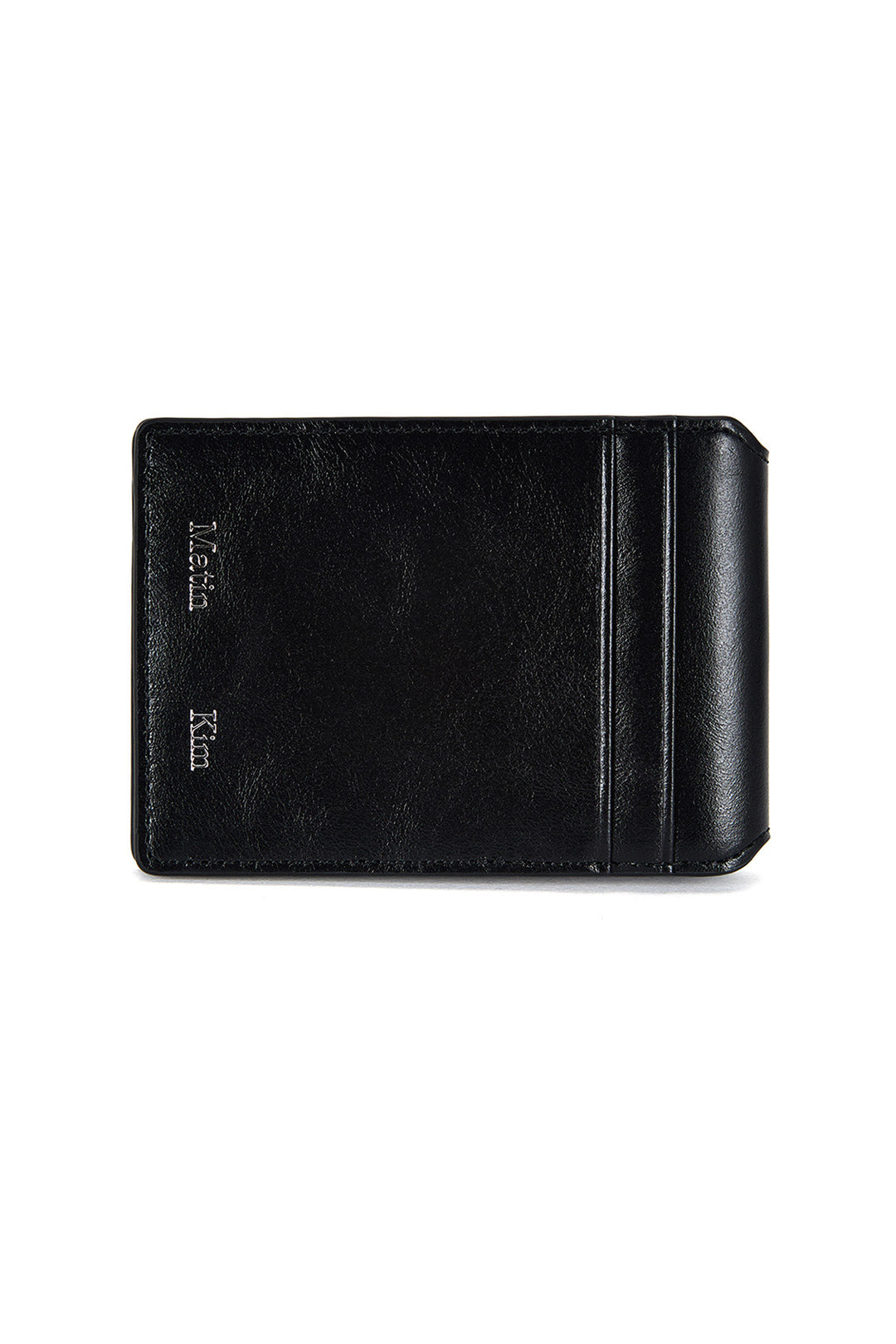 Matin Kim Embossed Logo Business Wallet — Black