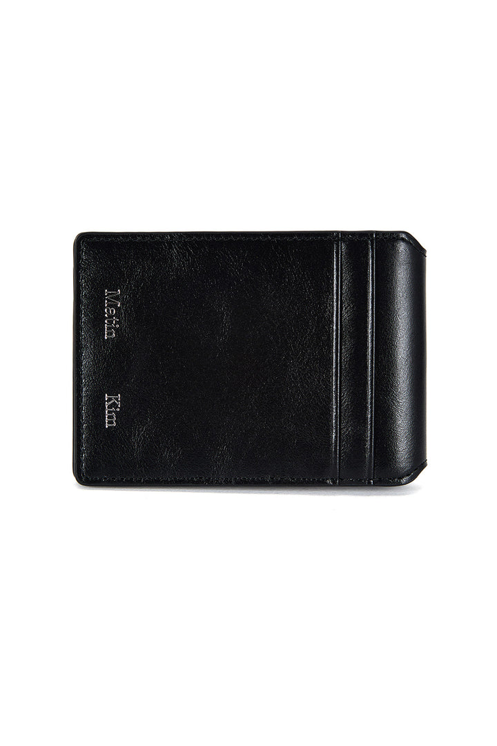 Matin Kim Embossed Logo Business Wallet — Black