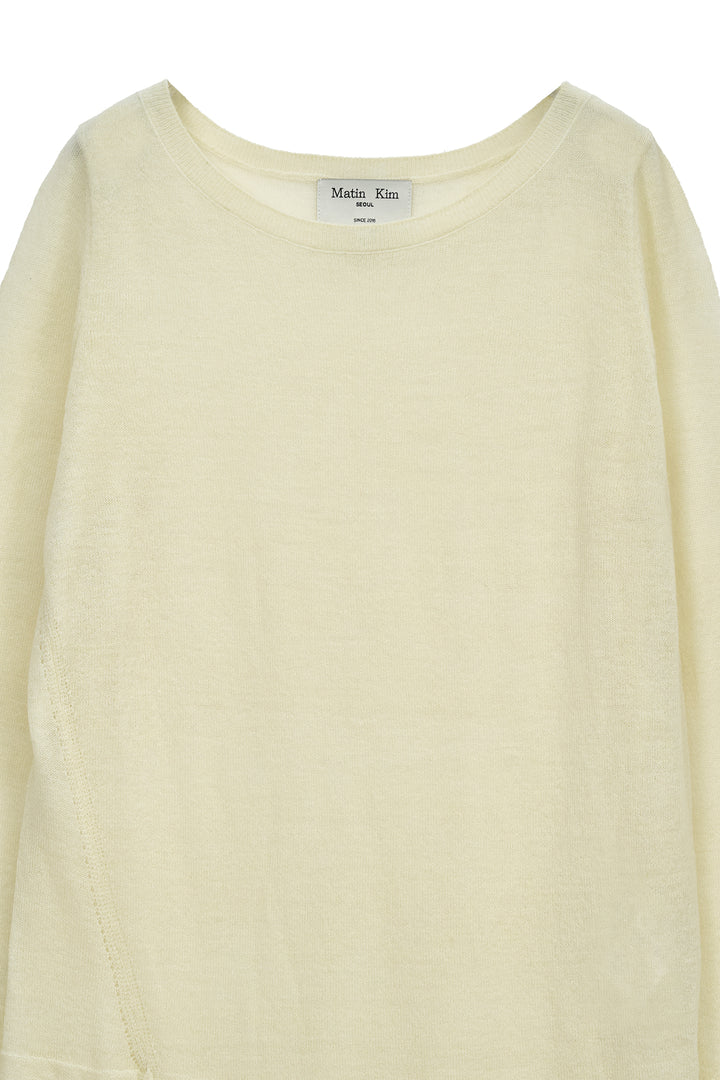 Matin Kim Mohair Layered Knit Pullover — Yellow