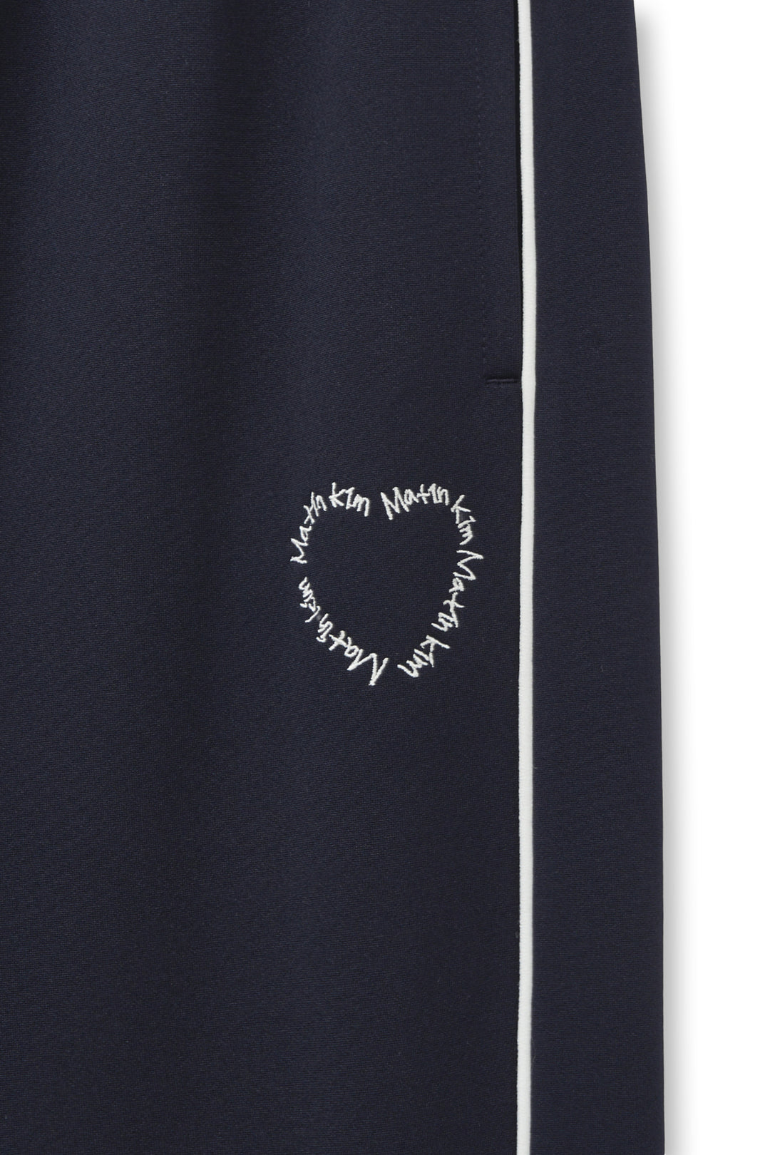 Matin Kim Heart Logo Track Pants — Navy blue