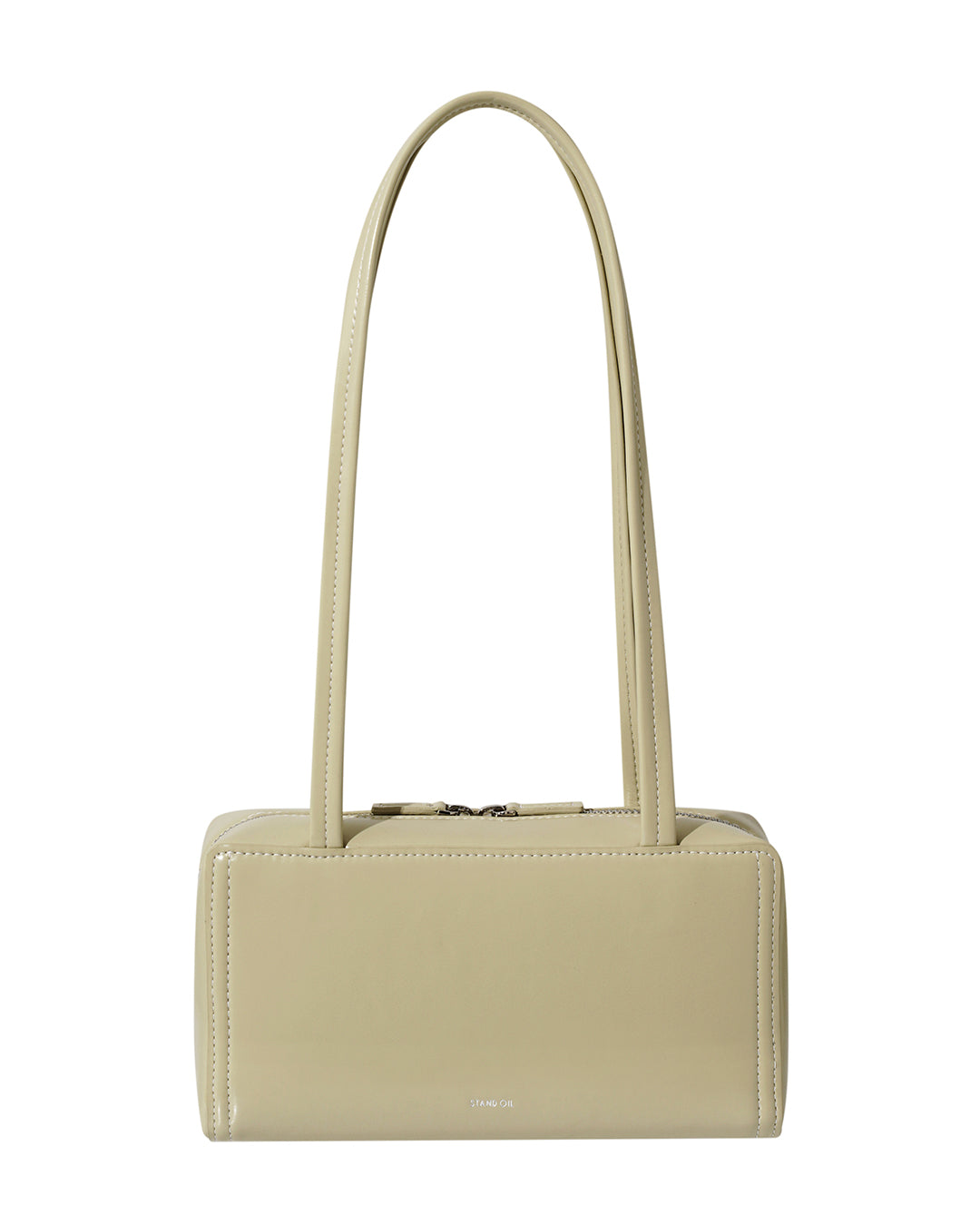 Stand Oil Post Bag — Square Box Shoulder Bag — Sand
