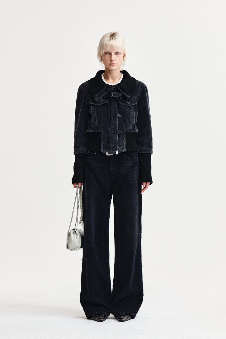 Matin Kim Western Straight Fit Denim — Black