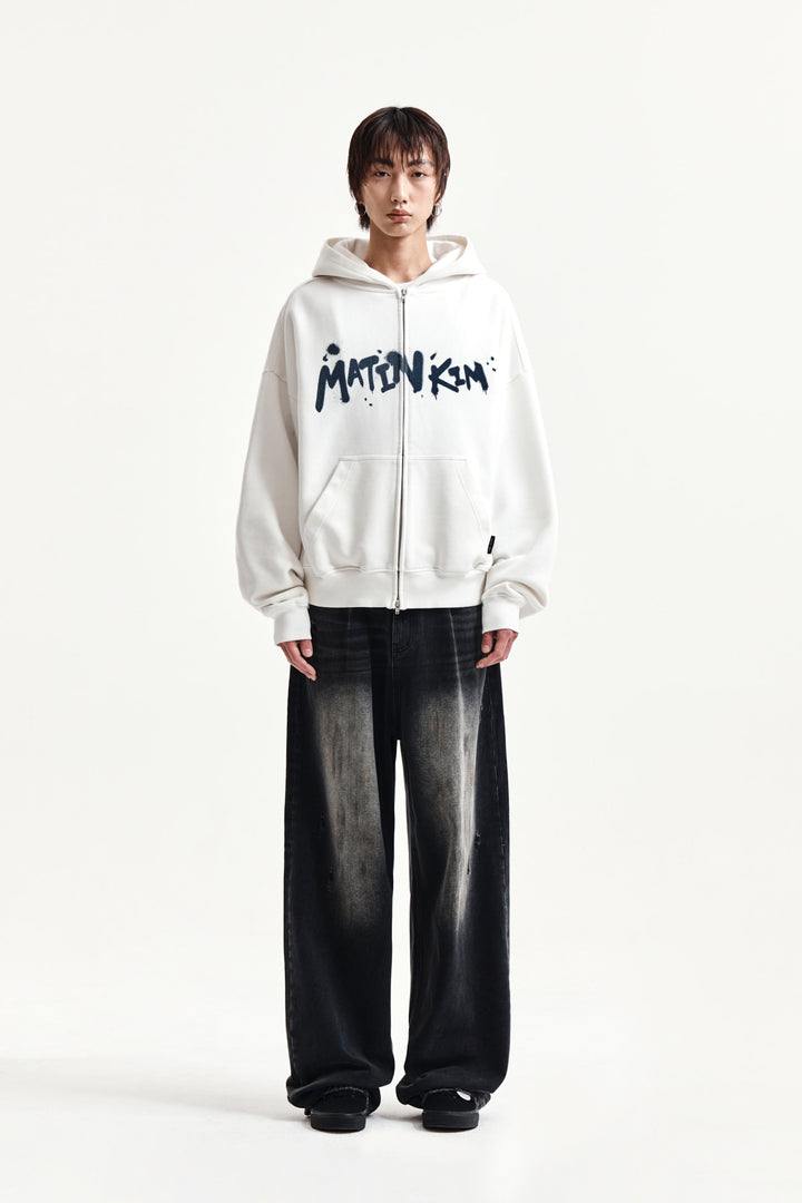 Matin Kim Vintage Dirty Washed Denim Pants — Black
