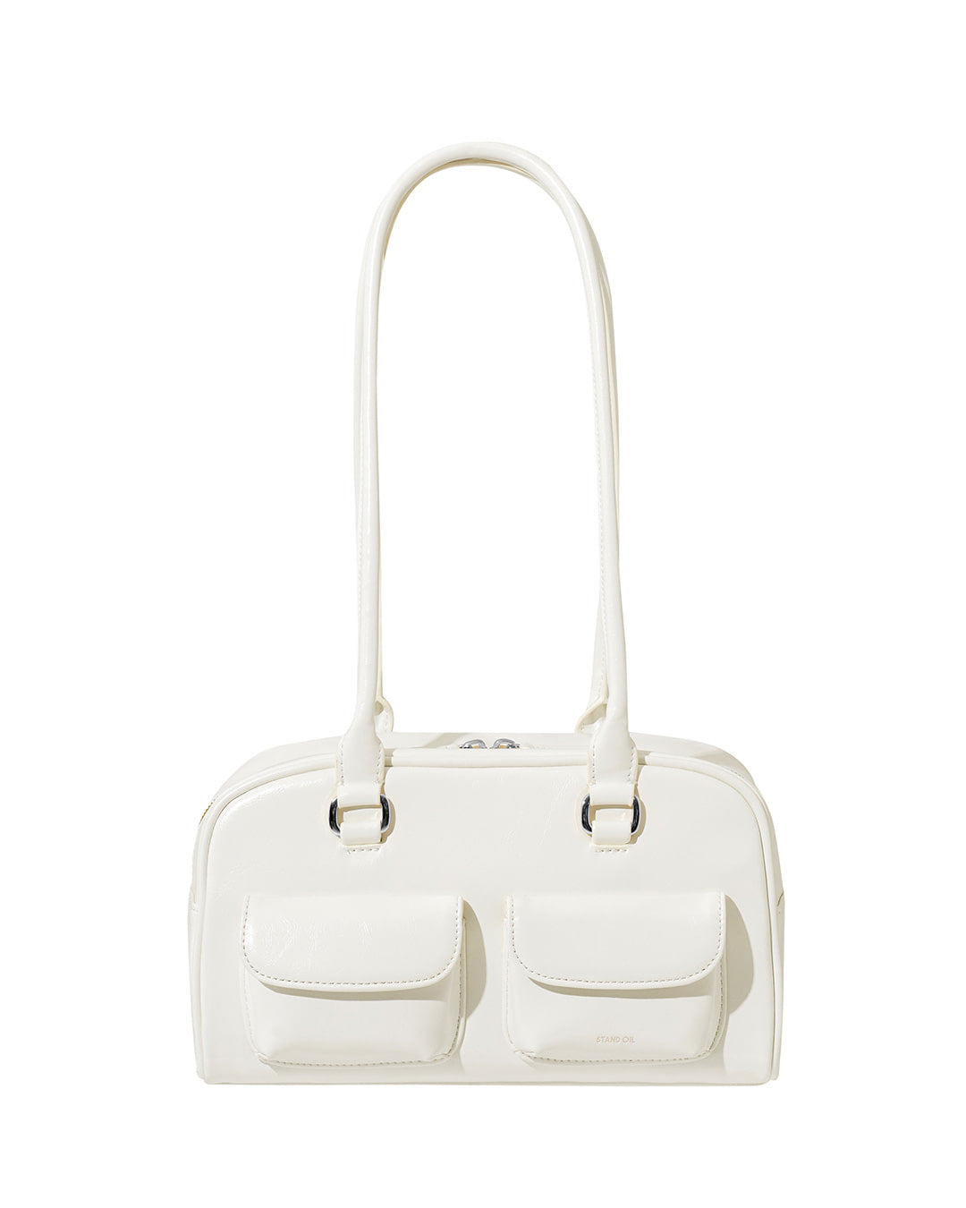 Stand Oil Chubby Bag — Quilted Bowling Crossbody — White