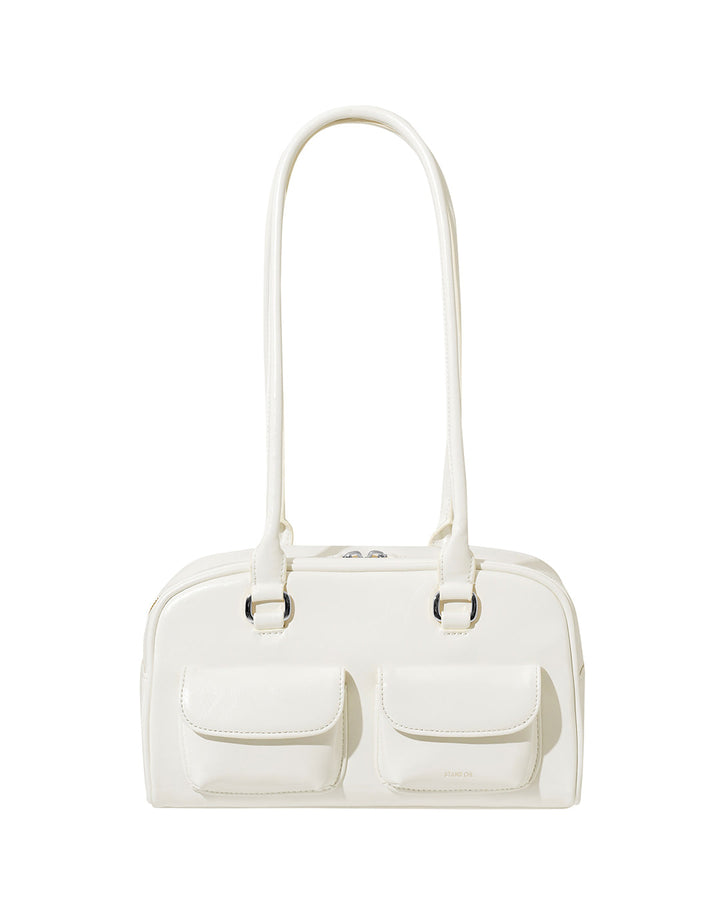 Stand Oil Chubby Bag — Quilted Bowling Crossbody — White