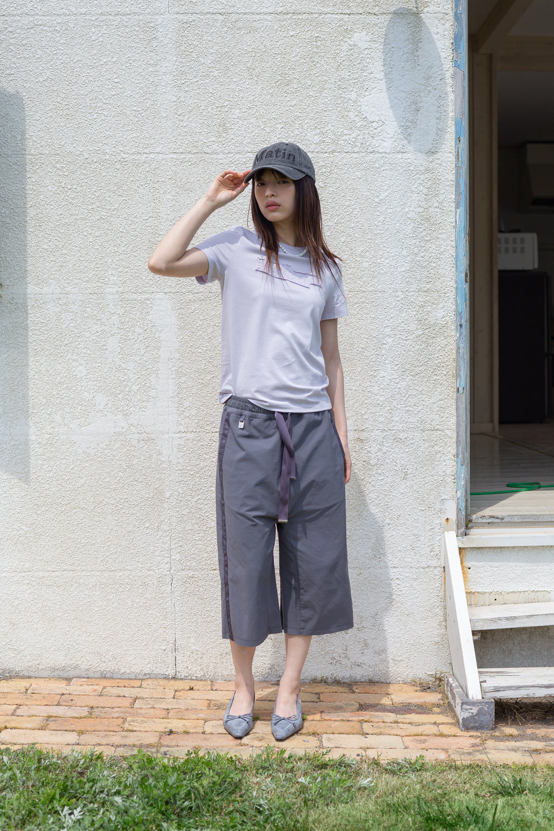 Matin Kim Appliqué Logo Patch Top in Lilac