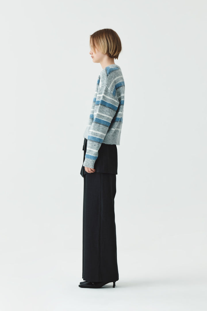 KIMMATIN Multi Stripe Mohair Knit Pullover — Gray