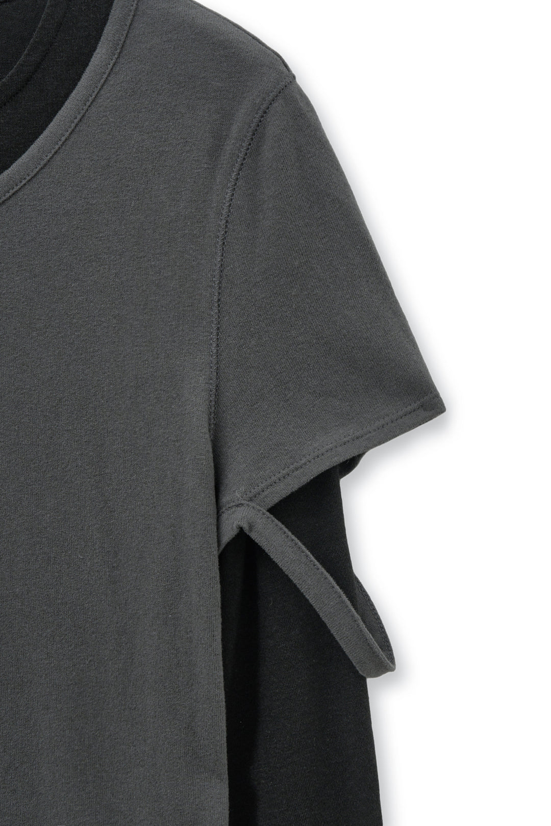 Matin Kim Layered Point Slim Top — Charcoal
