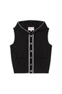 Matin Kim Wrinkle Hoody Button Knit Vest — Black