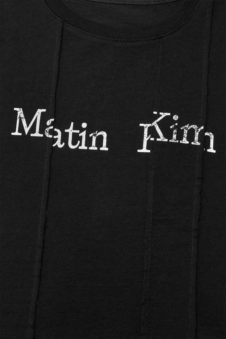 Matin Kim Unbalance Logo Crop Top — Black